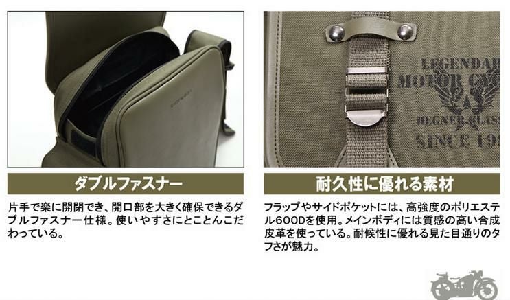 【DEGNER/デグナー】ミリタリーテイスト・ナイロンサドルバッグ 8L-03