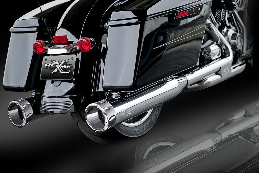 RCコンポーネンツ RCX 4.5インチ スリップオンマフラー ライバル RCX Rival Chrome スリップオンマフラー クローム |ハーレーパーツ専門