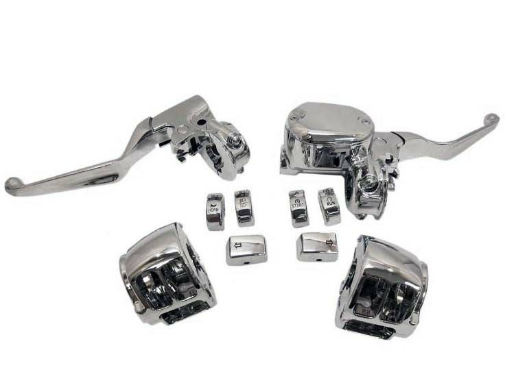 Drag Specialties クローム ハンドルバー コントロールキット スポーツスターABS用-01