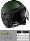 モモ デザイン(MOMO DESIGN) ジェットヘルメット FGTR CLASSIC ミリタリーグリーン(SEL-MOMO-CLASSIC-MG)-01