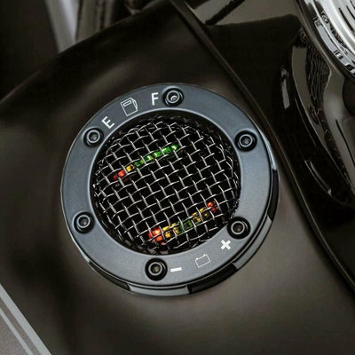 ハーレー、LEDフューエル、バッテリーゲージ メッシュ ブラック 