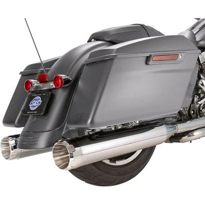 S&S GNX スリップオンマフラー クローム/タキシードブラックエンド 