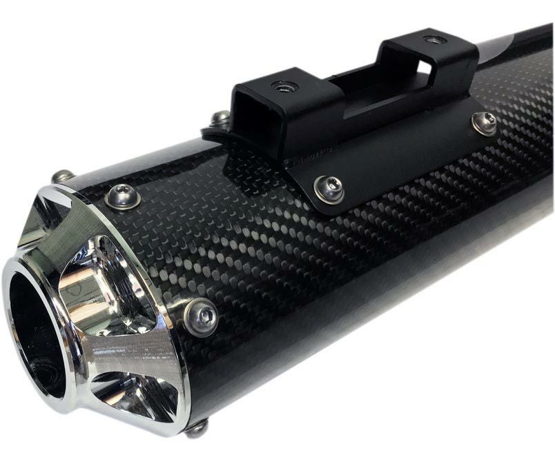 LA Choppers Fusion 4.5インチ　オーバルカーボン　スリップオン　クロームエンド-03