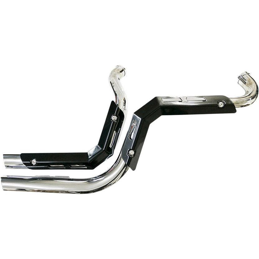 LA Choppers Fusion エキゾーストシステム クローム/ブラックシールド-01