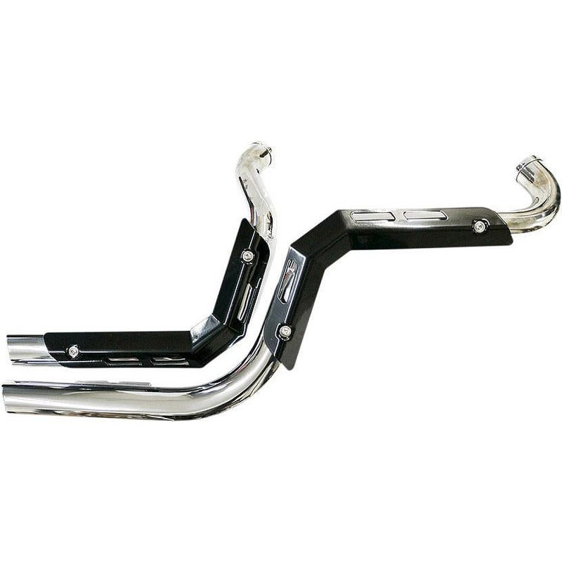 LA Choppers Fusion エキゾーストシステム クローム/ブラックシールド-01