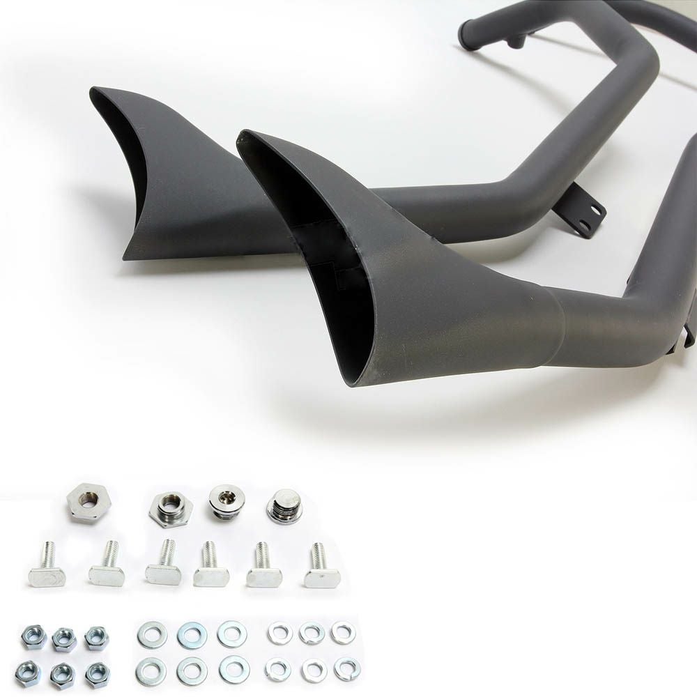 PAUGHCO Upsweep フィッシュテールマフラー ブラック-02