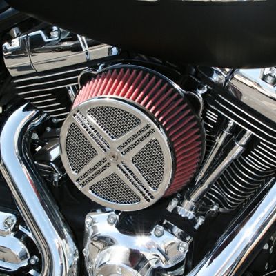 LA Choppers　XXX  エアクリーナー クローム　ツインカムTBW用-01