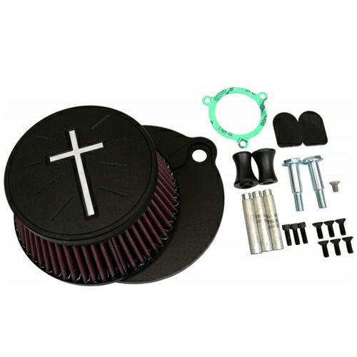 LA Choppers スタンダードクロス エアクリーナー ブラック　ツインカム用-02