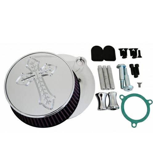 LA Choppers　スパニッシュクロス  エアクリーナー クローム　ツインカムTBW用-02