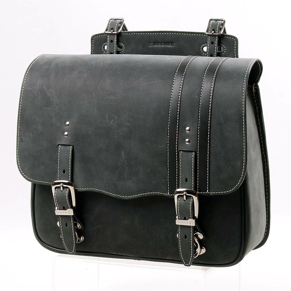 デグナー(DEGNER) ヴィンテージスタイル レザーサドルバッグ　ブラック-01
