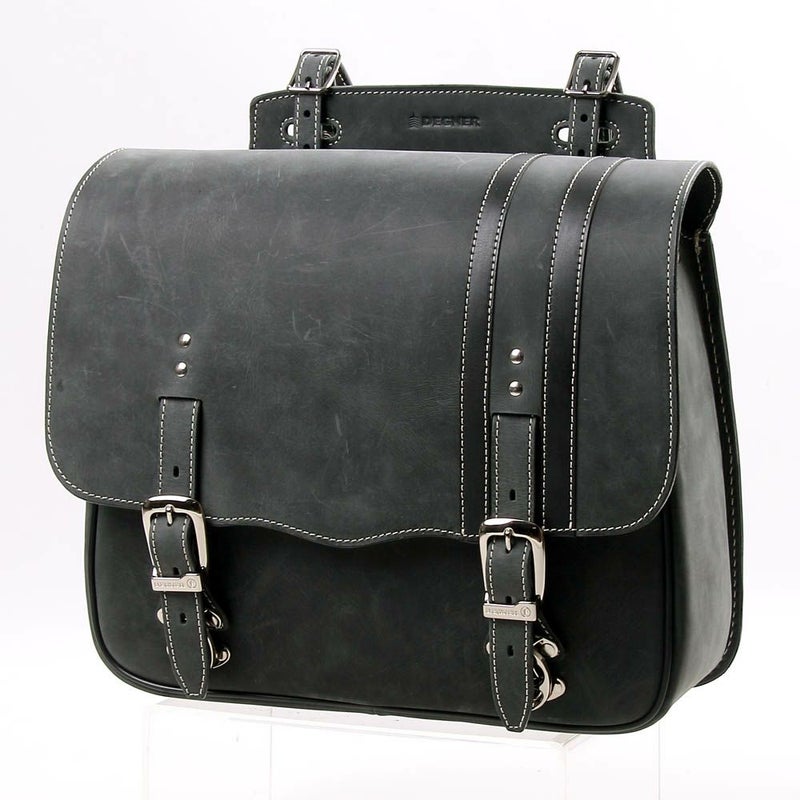 デグナー(DEGNER) ヴィンテージスタイル レザーサドルバッグ　ブラック-01