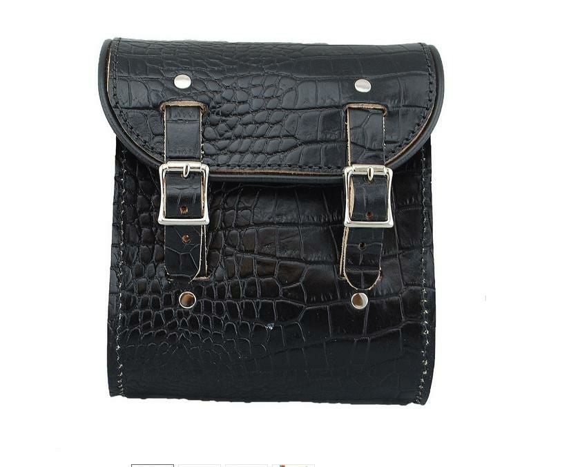 La Rosa Design　本革シーシーバーバッグ　Black Gator-01