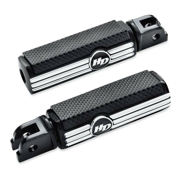 純正 Defiance ライダーフットペグ ブラックマシンカット-02