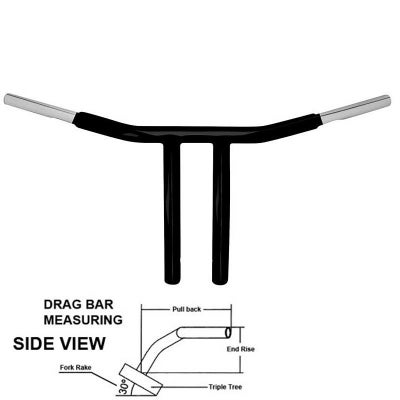 Wild 1 Chubbys Drag Bars ハンドル 10インチ ブラック |ハーレー 