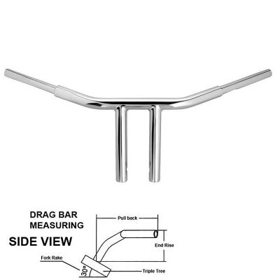 Wild 1 Chubbys Drag Bars ハンドル 10インチ クローム |ハーレー 