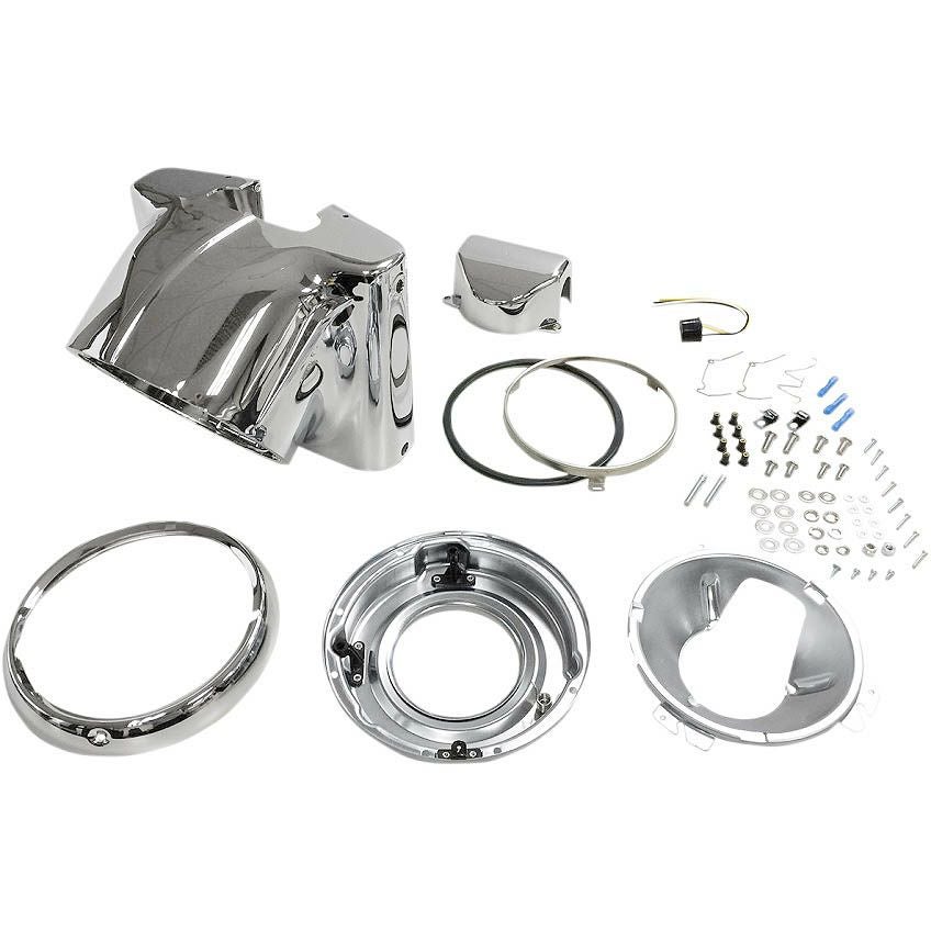 ヘッドライト ナセル KIT クローム FLソフテイル用 |ハーレーパーツ