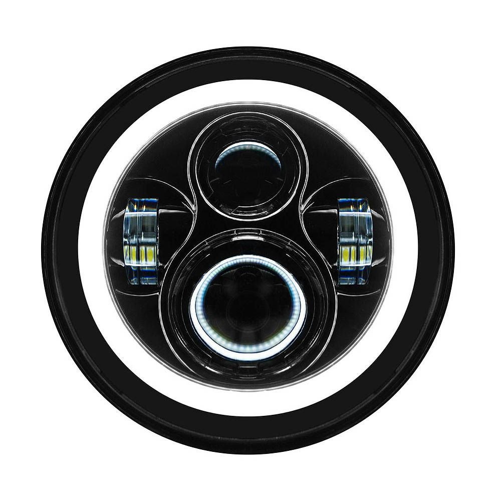 7インチLEDヘッドライト　ホワイトHALOリング　ブラック-02