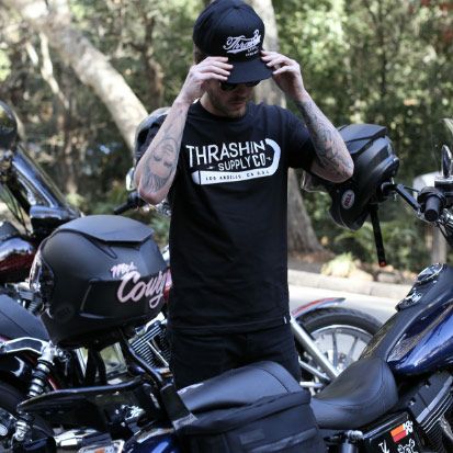 Thrashin Supply　エキゾーストTシャツ　ブラック-03