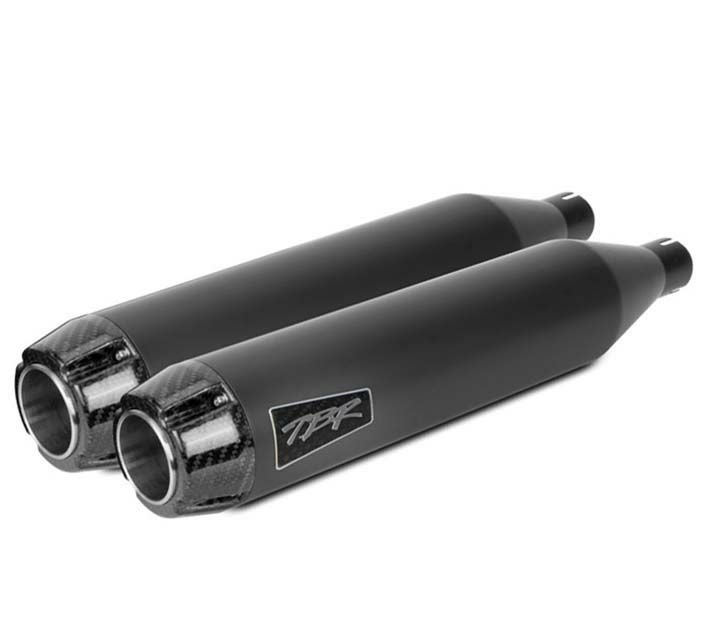 Two Brothers Racing デュアル ブラック ショートスリップオン・マフラー FLSTN、FLS-01