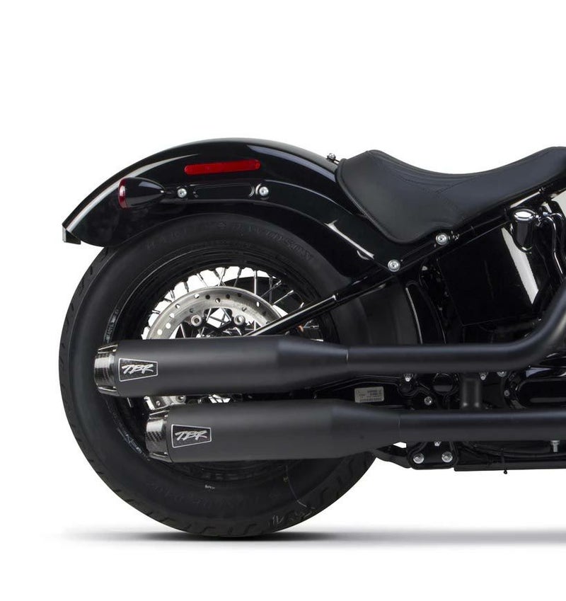 Two Brothers Racing デュアル ブラック ショートスリップオン・マフラー FLSTN、FLS-03