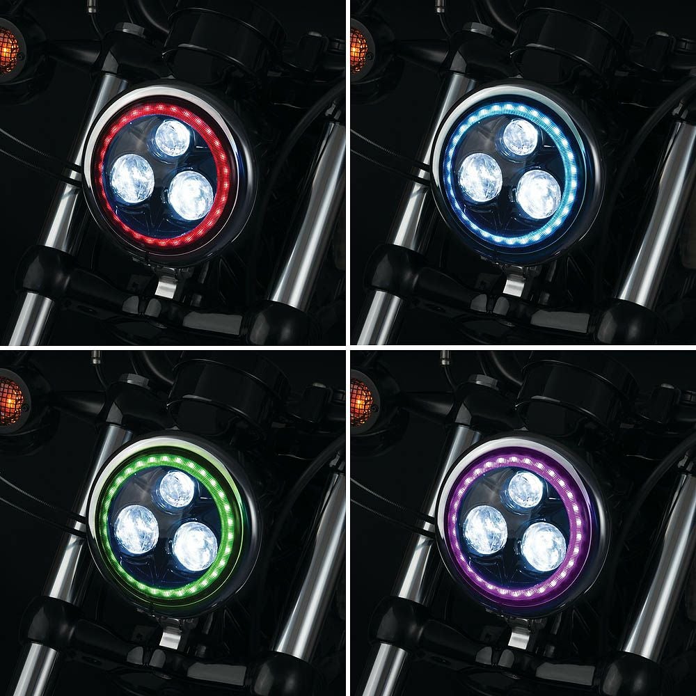 Kuryakyn Orbit Prism 5.75インチLEDヘッドライト　マルチカラーHALOリング-02