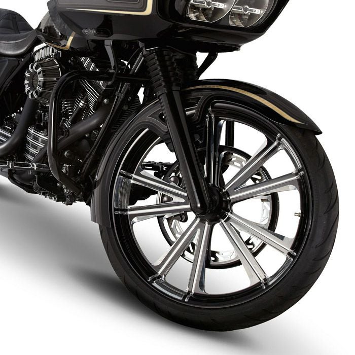 Arlen Ness Knockout ホイール ブラックコントラストカット フロント21x3.5-01