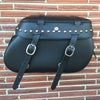 LEATHER PROS XL クラシック デタッチャブル・サドルバッグ　カーゴストラップ　スタッド付リッド-01
