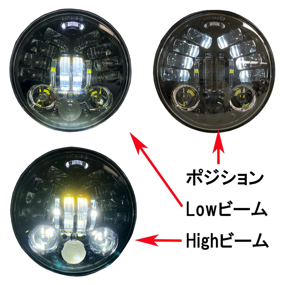 5-3/4インチ LEDヘッドライト　ブラック-03