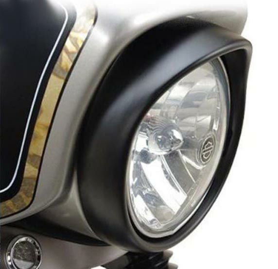 セール】ハーレー、バイザースタイル ヘッドライトトリムリング マット