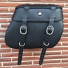 LEATHER PROS  本革デタッチャブル・サドルバッグ　ボックス型リッド　カーゴストラップ付　ダイナ用-01