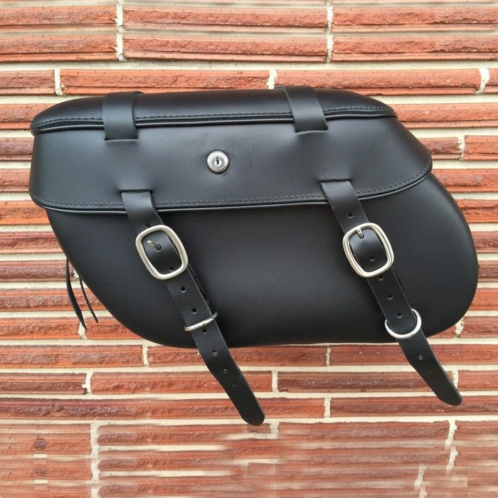Leather Pros  本革デタッチャブル・サドルバッグ  カーゴストラップ付　スポーツスター用　左右セット-01