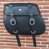 LEATHER PROS 本革デタッチャブル・サドルバッグ　ボックス型リッド　カーゴストラップ付　左用　ダイナ用-01