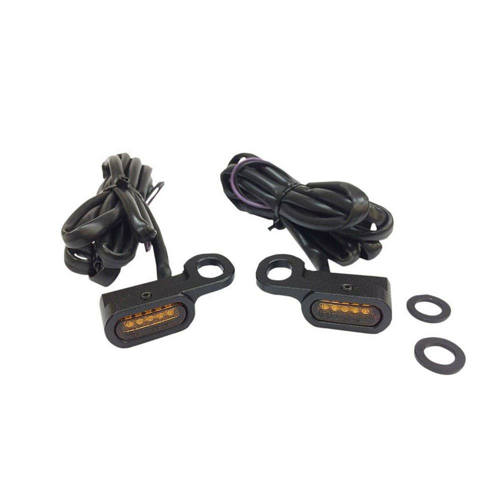 Drag Specialties ハンドルマウント LEDウインカー　ブラック/アンバーレンズ　油圧クラッチ用-01