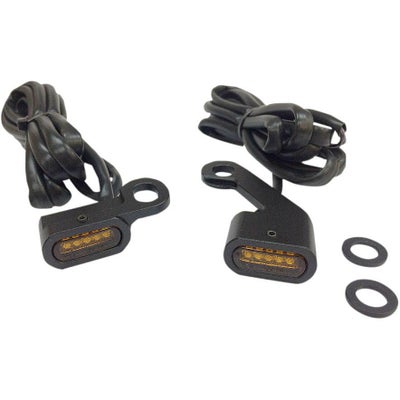 Drag Specialties ハンドルマウント LEDウインカー　ブラック/アンバーレンズ　ケーブルクラッチ用-01