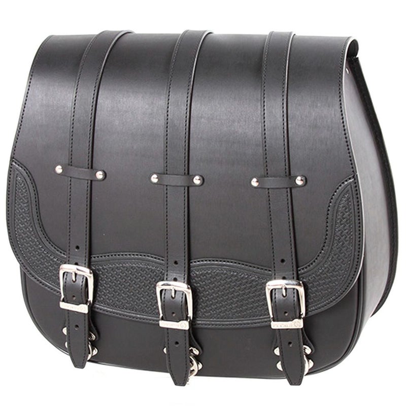 DEGNER カービング レザーサドルバッグ ブラック-01