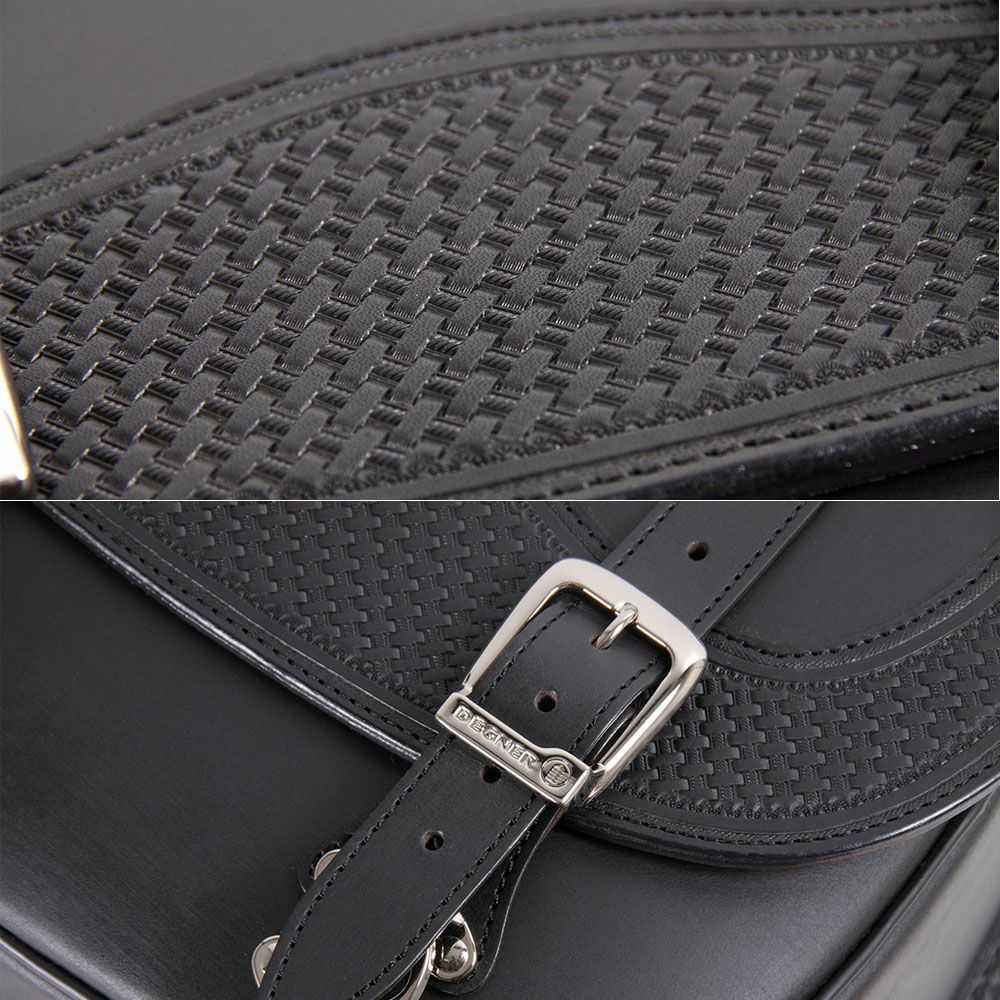 DEGNER カービング レザーサドルバッグ ブラック-02