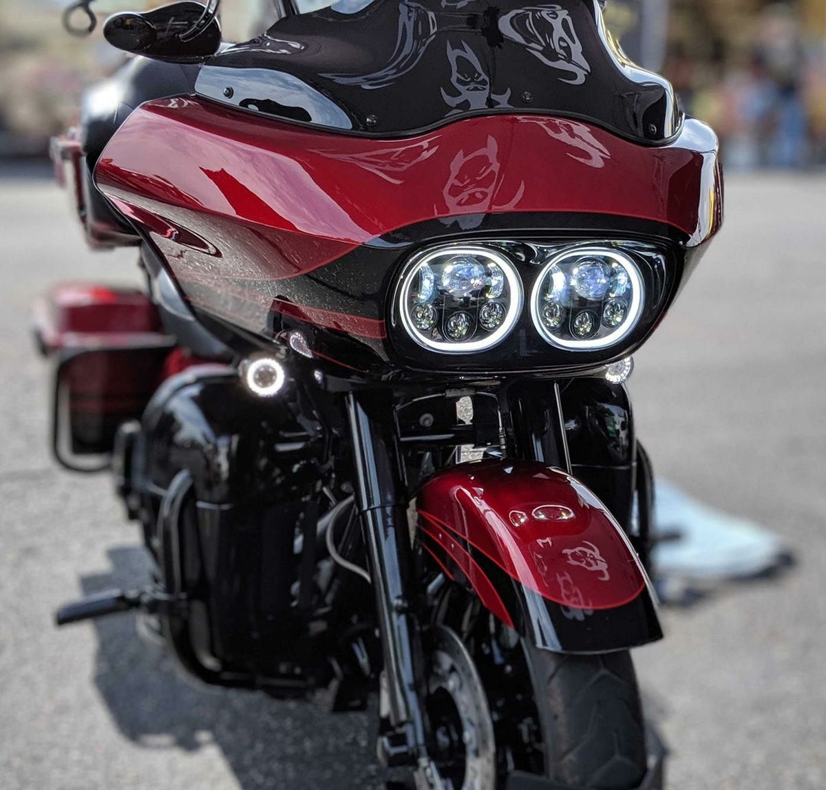 HogWorkz　ロードグライド　ブラックアウト　ハロメーカー　デュアル・LEDヘッドライト-04