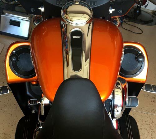 HOGWORKZ　ベント付ロアーフェアリング用　6.5インチスピーカーポッド　アンバーウィスキー-06