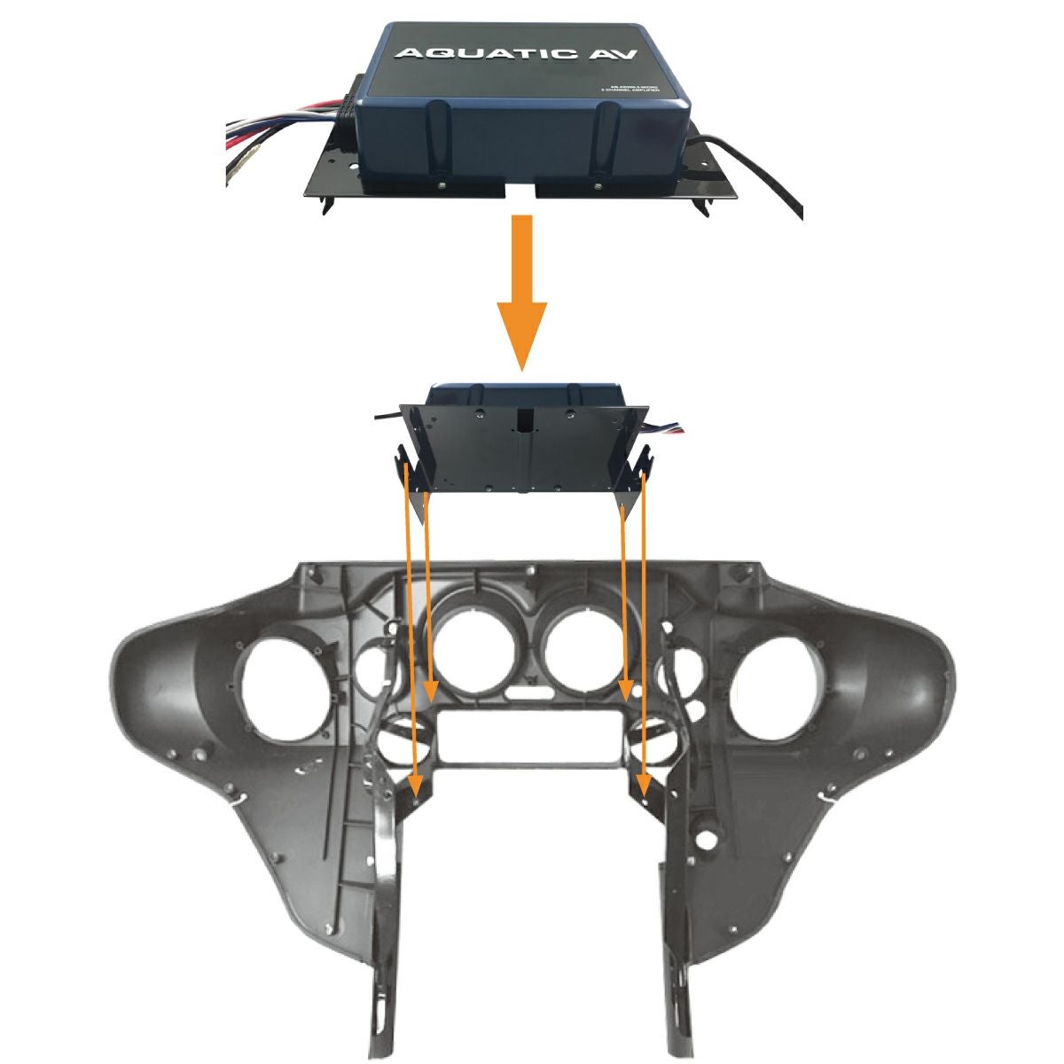AQUATIC AV 2チャンネルアンプ専用フェアリングマウントブラケット-04