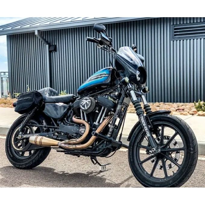 SAWICKI ショーティー2IN1・フルエキゾーストマフラー ステンレスブラシ仕上げ スポーツスター-09