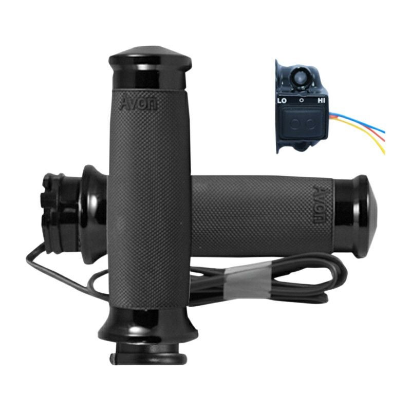 エアフロー・ヒーテッドハンドグリップ グロスブラック ケーブル