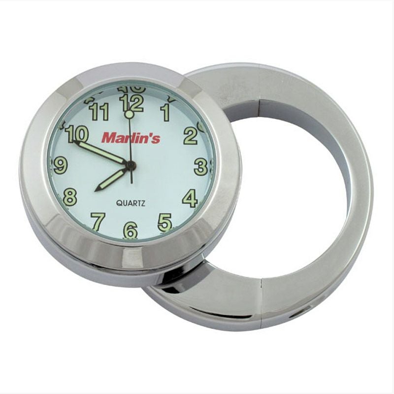 Marlin's 防水時計 ホワイトフェイス　1.5インチ ハンドルバーマウント-01