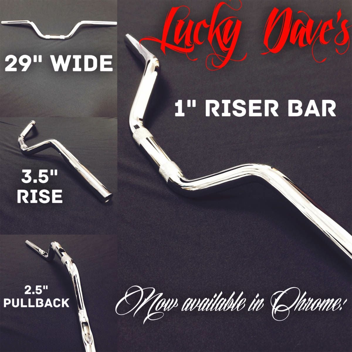 Lucky Daves　ライザー・バー　クローム　ケーブルスロットル用-01
