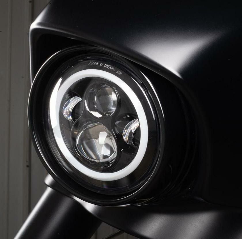 HOGWORKZ レイクヘッドライトベゼル ブラック 1994以降 FLHT/FLHX