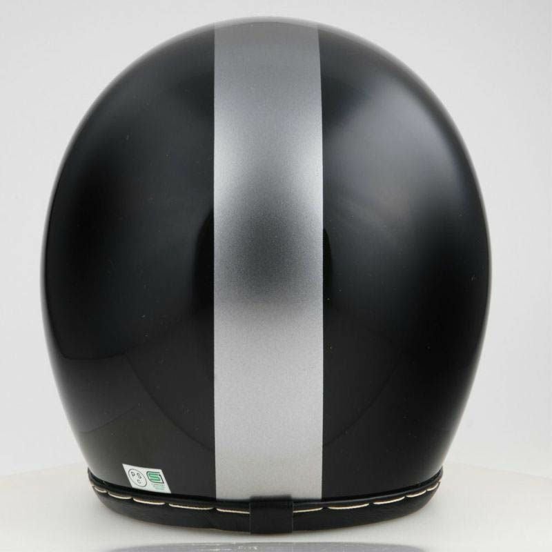 SHM HAND STITCH ジェットヘルメット ブラック/シルバー-04