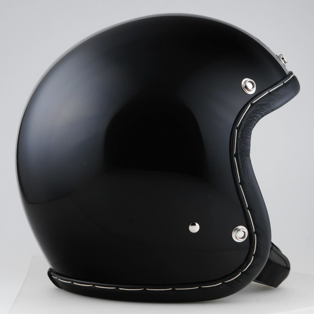 SHM HAND STITCH ジェットヘルメット ブラック/シルバー-05