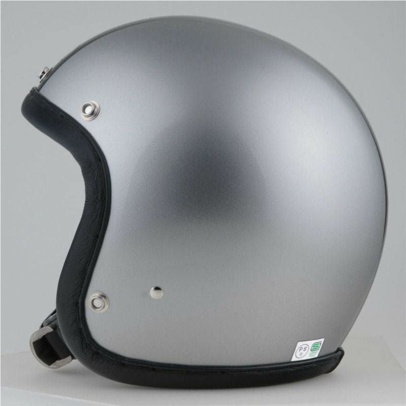 SHM HAND STITCH ジェットヘルメット ダークシルバー/ブラック-03
