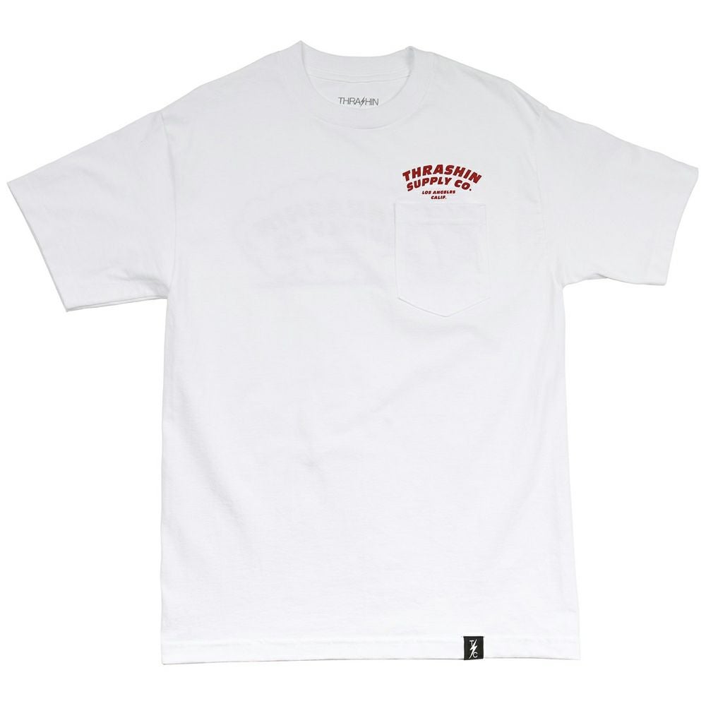 Thrashin Supply 「Burnout」 ポケット Tシャツ ホワイト-02
