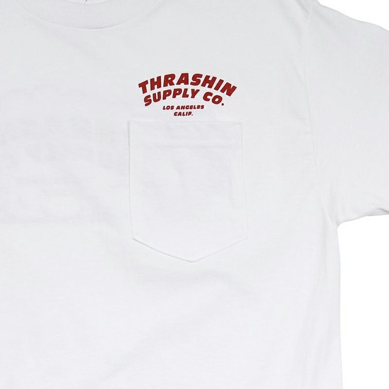 Thrashin Supply 「Burnout」 ポケット Tシャツ ホワイト-03