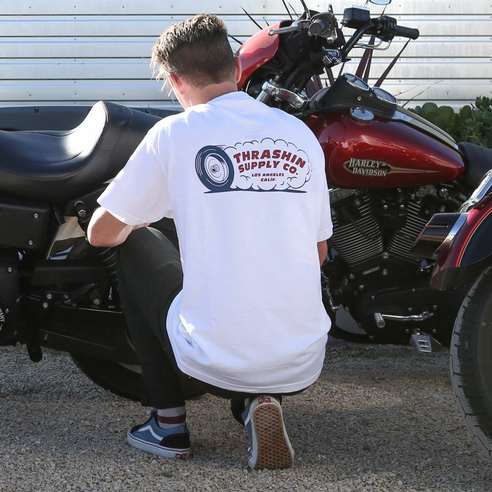 Thrashin Supply 「Burnout」 ポケット Tシャツ ホワイト-04